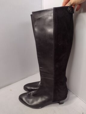 Gravati Arthur Beren Women's Tall Suede Leather Boots  Black Equestrian A7